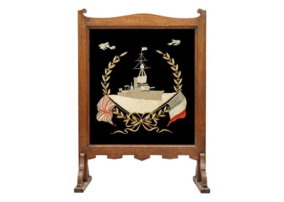 Lot 110 - An embroidered WWI silkwork panel.