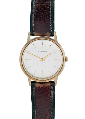 Lot 114 - ZENITH - A 9ct gold cased gentleman's manual wind dress wristwatch.