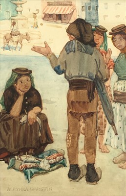 Lot 515 - Alethea GARSTIN (1894-1978) The Fish Seller...