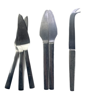 Lot 3 - A part canteen of Georg Jensen 'New York' pattern stainless steel cutlery.