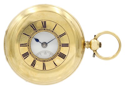 Lot 28 - An 18ct half hunter fusee lever key wind pocket watch by George McKinnon, Aberdeen.