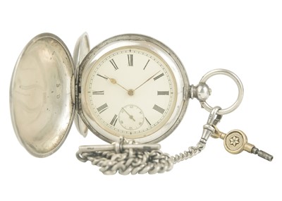 Lot 14 - A .935 silver full hunter key wind pocket watch by J.B. Dent & Sons.