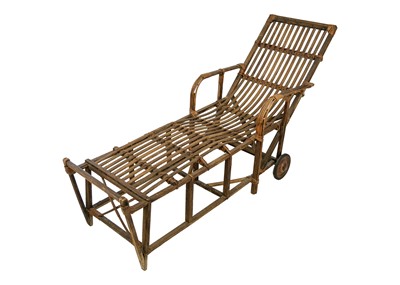 Lot 639 - A bentwood and rattan lounger.