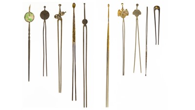 Lot 1030 - A Japanese iron hairpin, signed, Edo period.