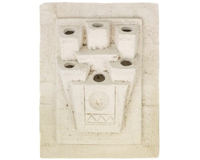 Lot 51 - A Troika biscuit pottery posy wall pocket.