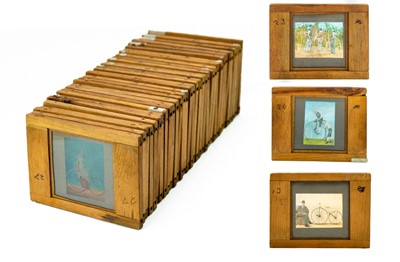 Lot 24 - A collection of 33 magic lantern slides.