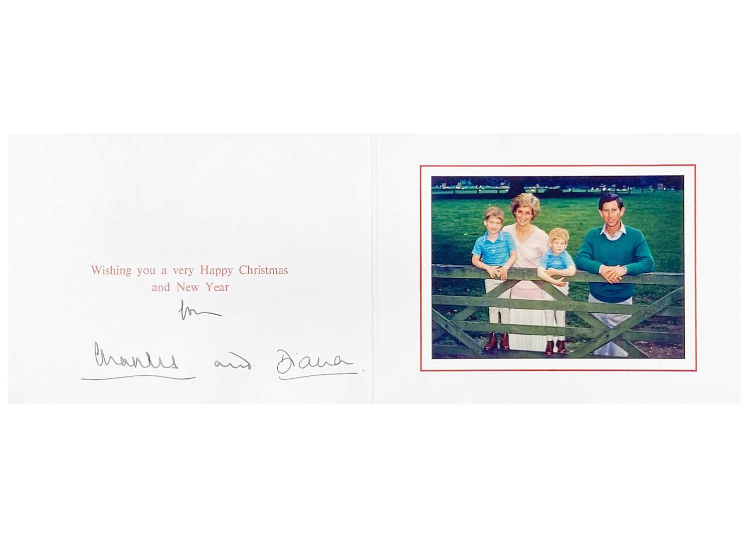Lot 67 - King Charles  III, as The Prince of Wales & Diana, Princess of Wales, Royal Christmas card 1989