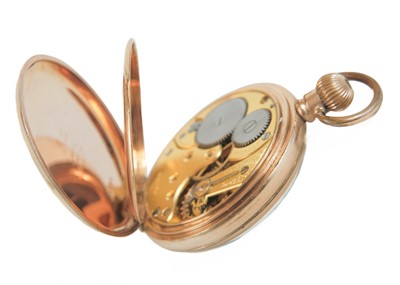 Lot 41 - OMEGA - A gold-plated open face crown wind lever pocket watch.