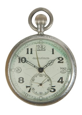 Lot 52 - JAEGER-LECOULTRE - A British Military issue nickel-cased crown wind pocket lever watch.