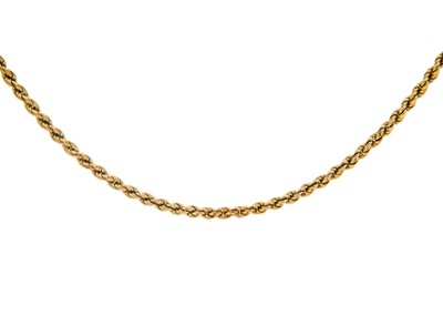 Lot 11 - An 18ct rope-twist necklace.