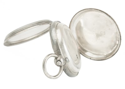 Lot 30 - A silver key wind open face fusee lever pocket watch.