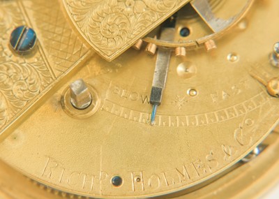 Lot 30 - A silver key wind open face fusee lever pocket watch.