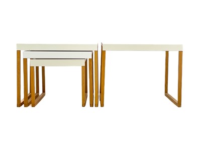 Lot 445 - A pair of Habitat Kilo oak framed low tables.
