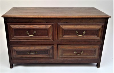 Lot 3033 - A George III style oak chest, with four...