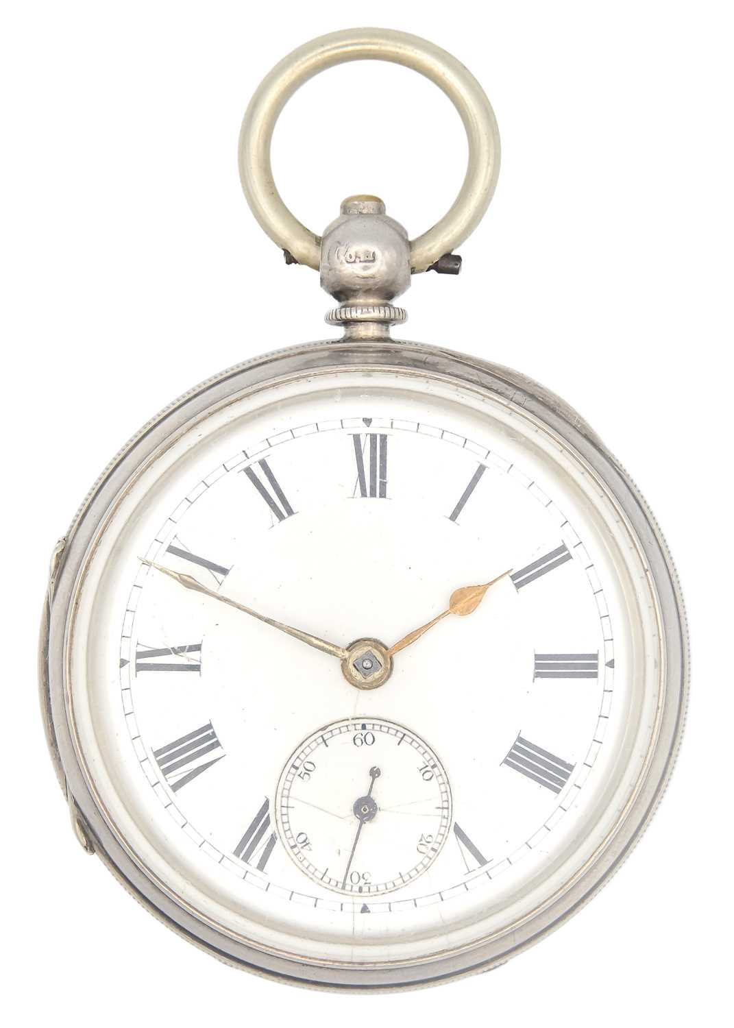 Lot 16 - A silver cased key wind lever pocket watch.