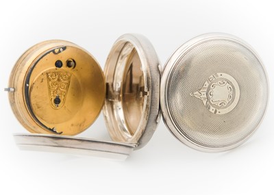 Lot 16 - A silver cased key wind lever pocket watch.