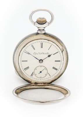 Lot 24 - ELGIN - A large silver cased crown wind lever pocket watch.