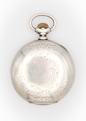 Lot 24 - ELGIN - A large silver cased crown wind lever pocket watch.
