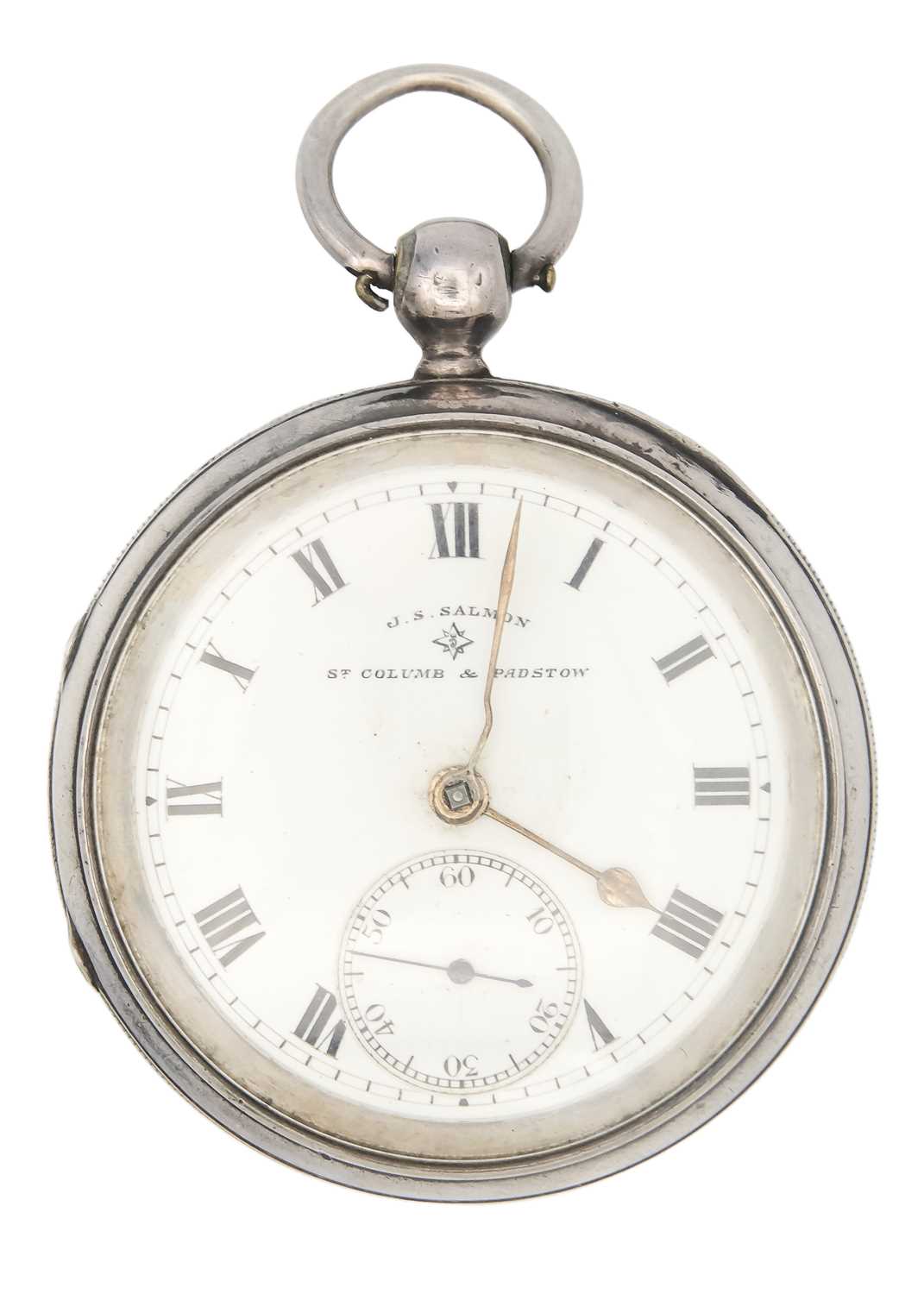 Lot 17 - A silver-cased key wind pocket lever watch.