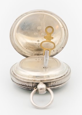 Lot 17 - A silver-cased key wind pocket lever watch.