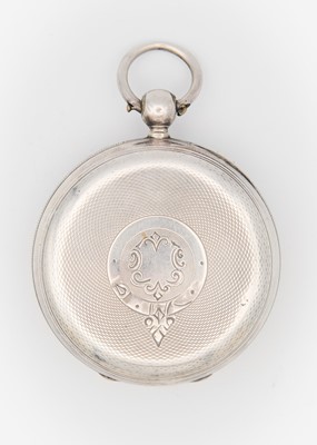 Lot 17 - A silver-cased key wind pocket lever watch.
