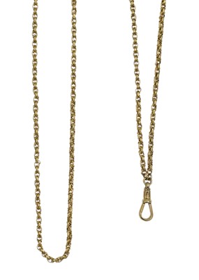 Lot 71 - A 9ct Longuard fancy belcher link fob chain with a dog clip.
