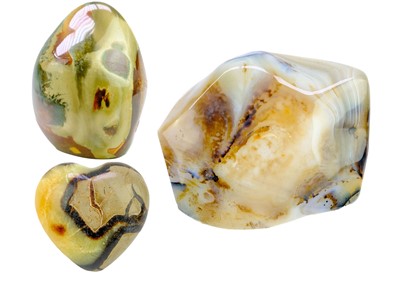 Lot 39 - Two polished carnelian mineral specimens.