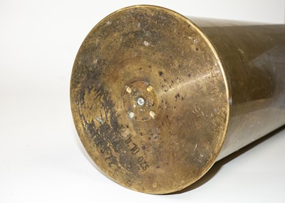 Lot 248 - A 4.5 inch large brass naval shell case.