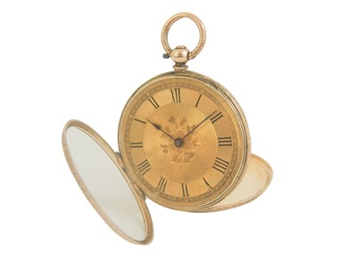 Lot 55 - A 14ct cased key wind lady's fob Swiss cylinder pocket watch.