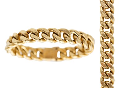 Lot 47 - An Italian 18ct hollow curb-link bracelet.