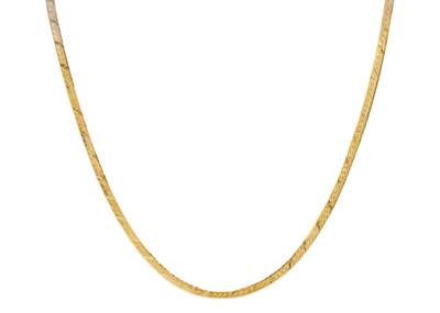 Lot 68 - An 18ct herringbone link necklace.
