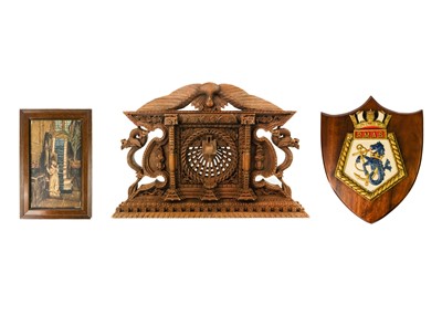 Lot 66 - An Indian hardwood panel.
