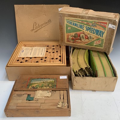 Lot 502 - A 'Streamline' Speedway tinplate toy racing...