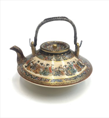 Lot 967 - A Japanese Satsuma teapot, Meiji Period,...