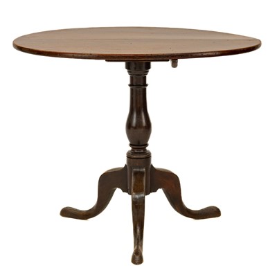 Lot 881 - A George III mahogany and oak tripod table.