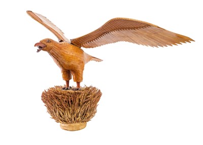 Lot 499 - A Chinese bamboo model of an eagle and nest, circa 1940's.