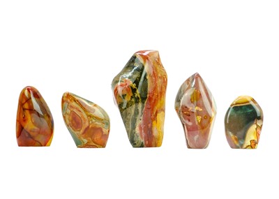 Lot 27 - Five polychrome jasper mineral specimens.