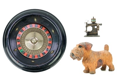 Lot 44 - A table top roulette spinning wheel by R.P. & F. Paris.