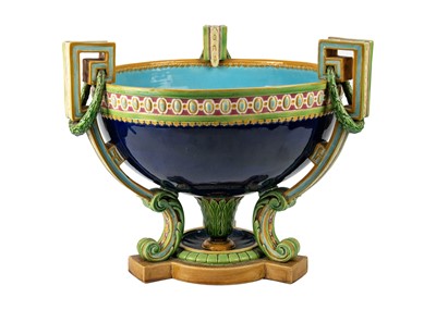 Lot 336 - A Minton Majolica punch bowl.