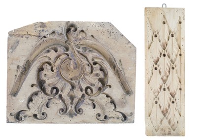 Lot 1020 - A 19th century treen carved plaster mould.