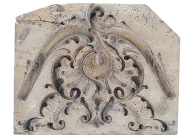 Lot 1020 - A 19th century treen carved plaster mould.