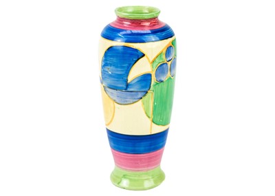 Lot 379 - A Clarice Cliff Pastel Melon pattern 186 shape vase.