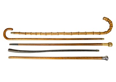 Lot 176 - A silver topped malacca walking cane.