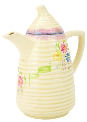 Lot 362 - A Clarice Cliff Lynton shape coffee pot and cover.