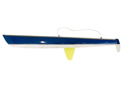 Lot 86 - A 4ft painted wood model boat.