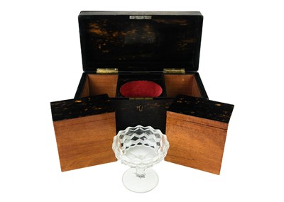 Lot 116 - A Victorian coromandel wood tea caddy, by Lund, Cornhill, London.