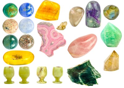 Lot 69 - A collection of polished minerals.