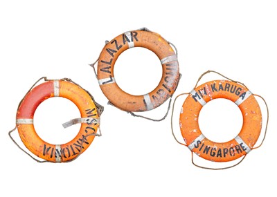 Lot 127 - Three ships life rings/buoys.
