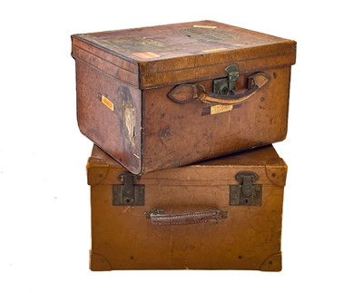 Lot 81 - An early 20th century gentleman's leather hat box.