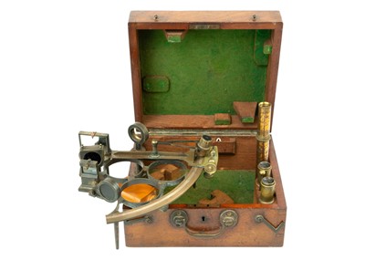 Lot 1639 - A brass sextant.